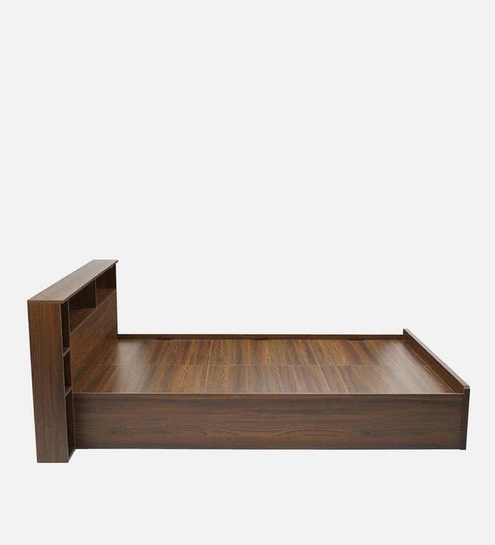 King Size Bed in Classic Walnut Finish with Box Storage