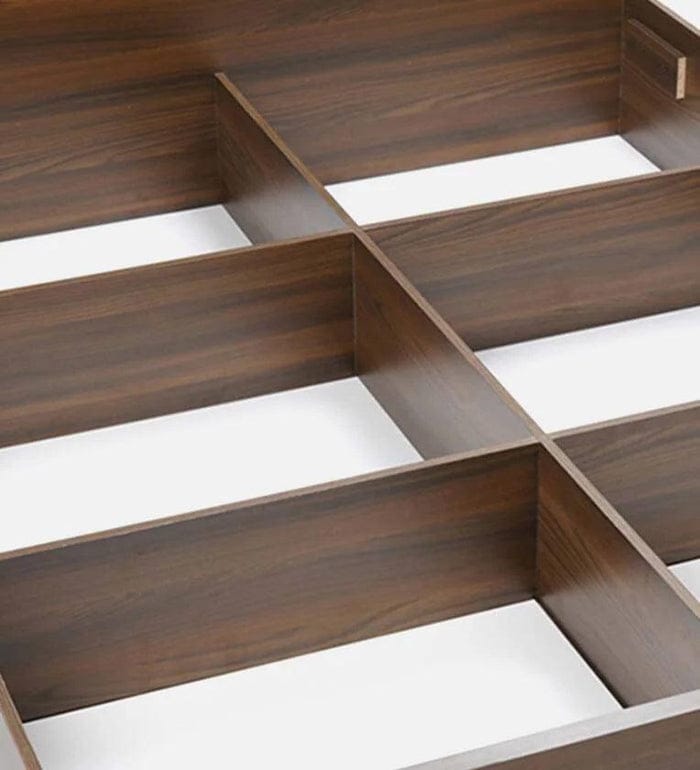 King Size Bed in Classic Walnut Finish with Box Storage