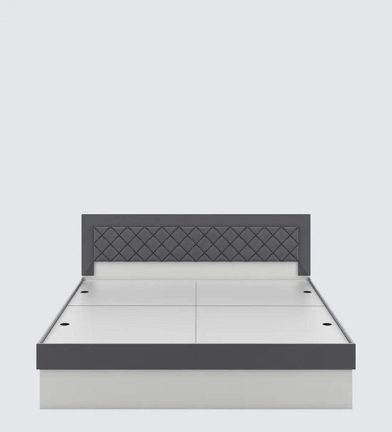 Honaya King Size Bed in Frosty White Finish with Box Storage