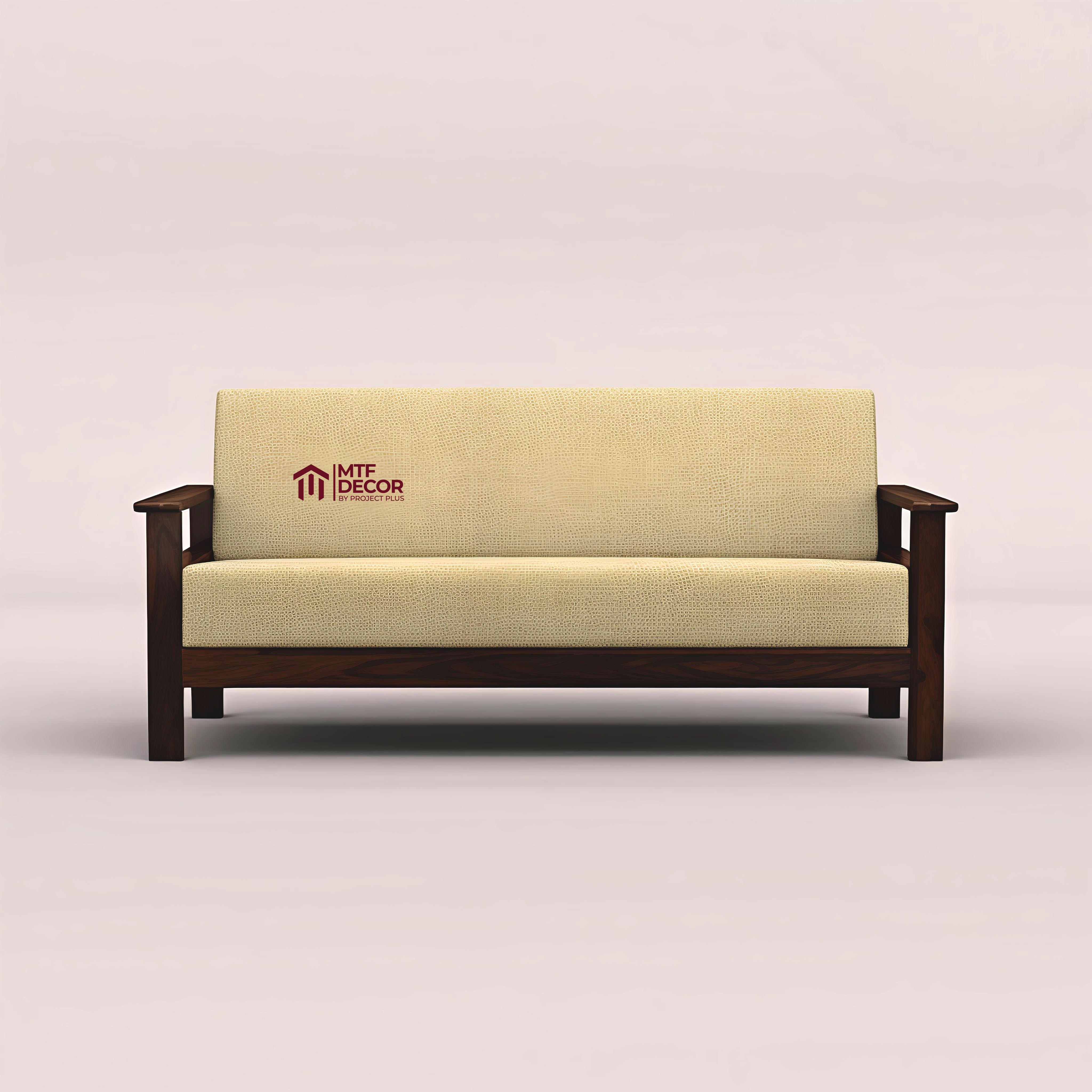 Edwin 3+1+1 Wooden Sofa Set SET (WALNUT FINISH)