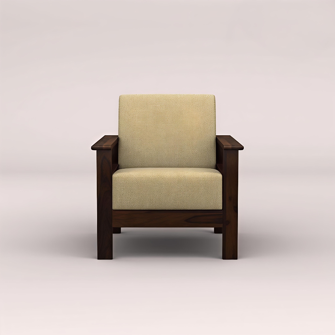 Edwin 3+1+1 Wooden Sofa Set SET (WALNUT FINISH)