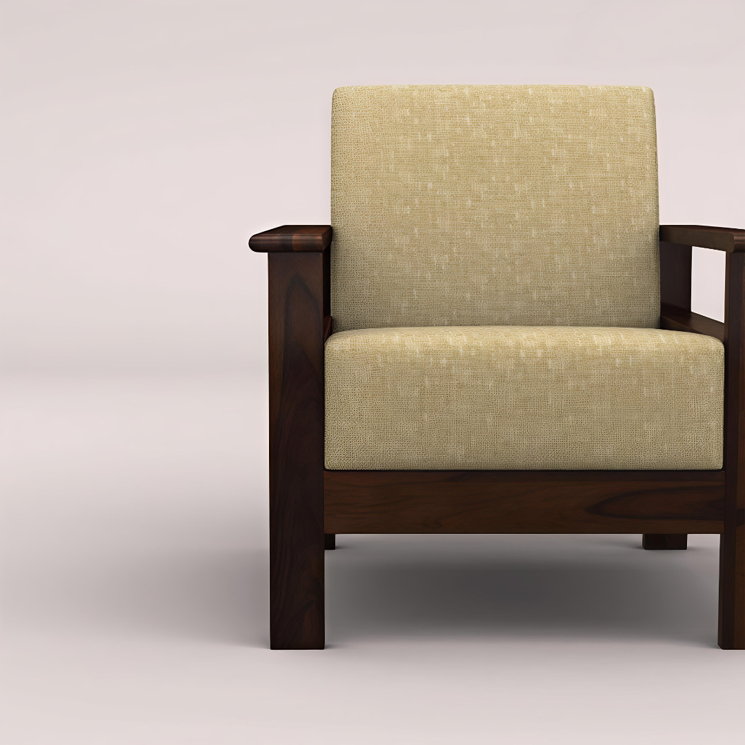 Edwin 3+1+1 Wooden Sofa Set SET (WALNUT FINISH)