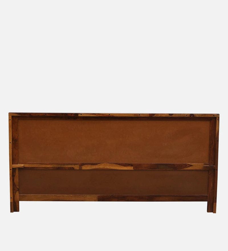 Sheesham Wood King Size Bed With Box Storage in Light Honey Finish