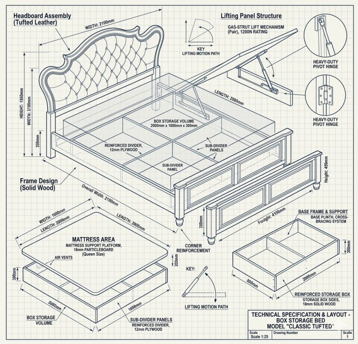 Sheesham Wood King Size Bed