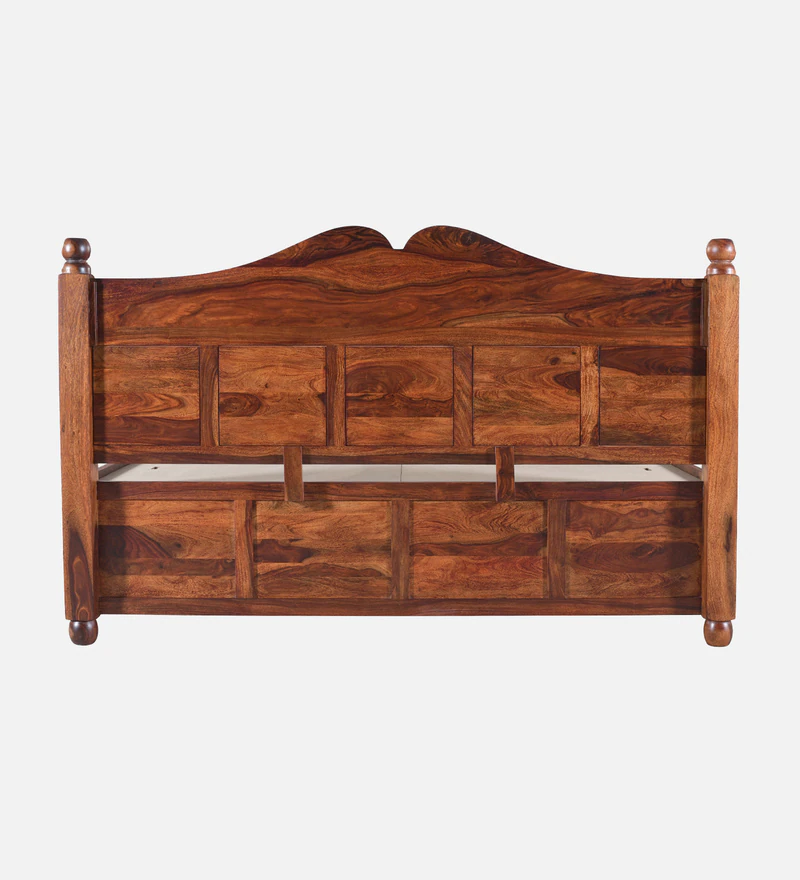 Marlow Sheesham Wood King Size Bed in Provincial Teak Finish With Box Storage