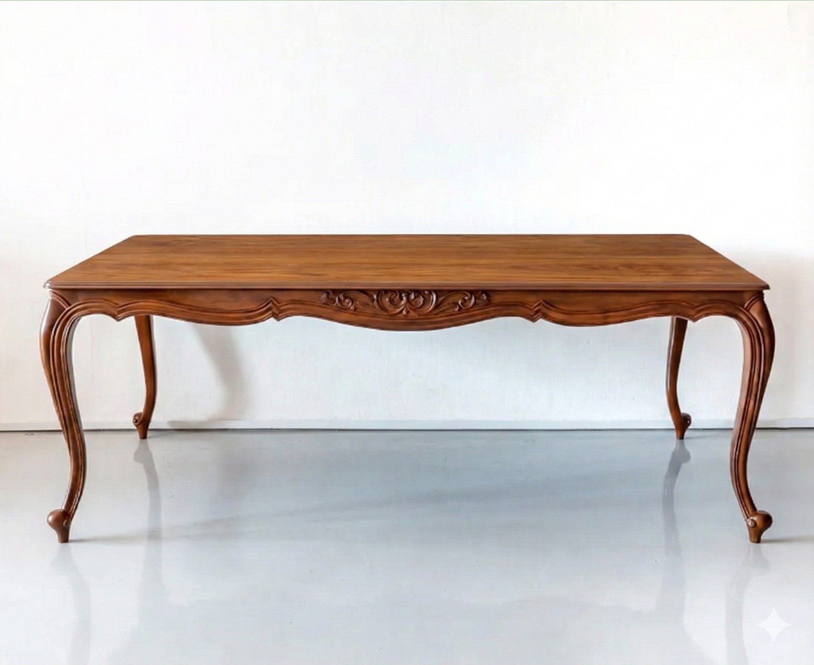 Luxury French Solid Teak Wood Dining Table Set -6 Seater