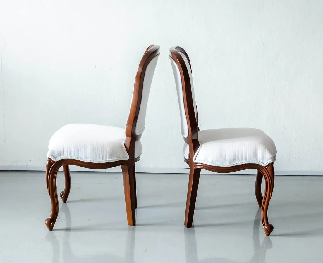 Luxury French Solid Teak Wood Dining Table Set -6 Seater