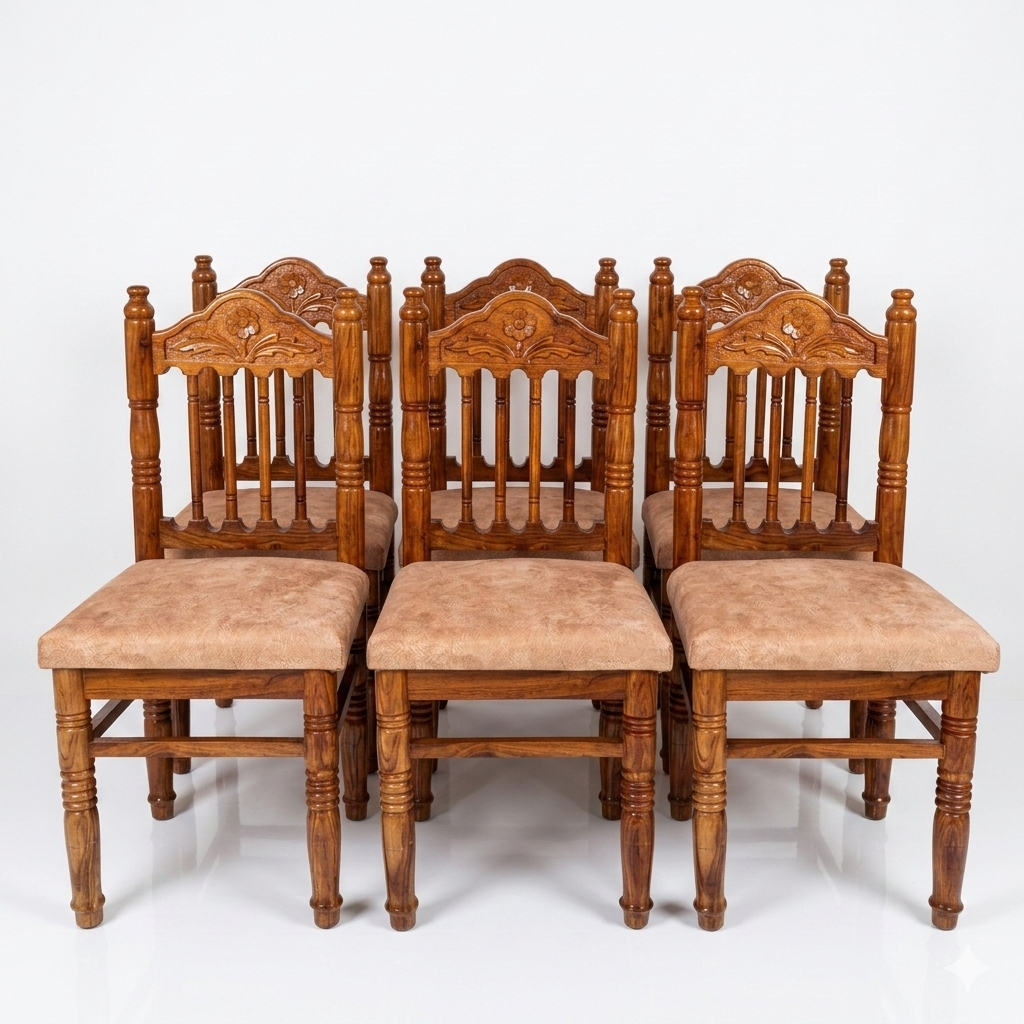 Premium Handcrafted Sheesham Dining Set 6 seat
