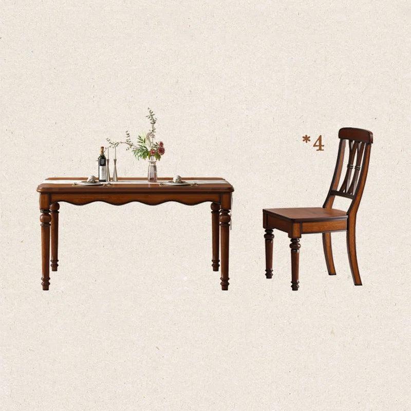 Rectangular Dining Table Set Solid Wood Dining Set