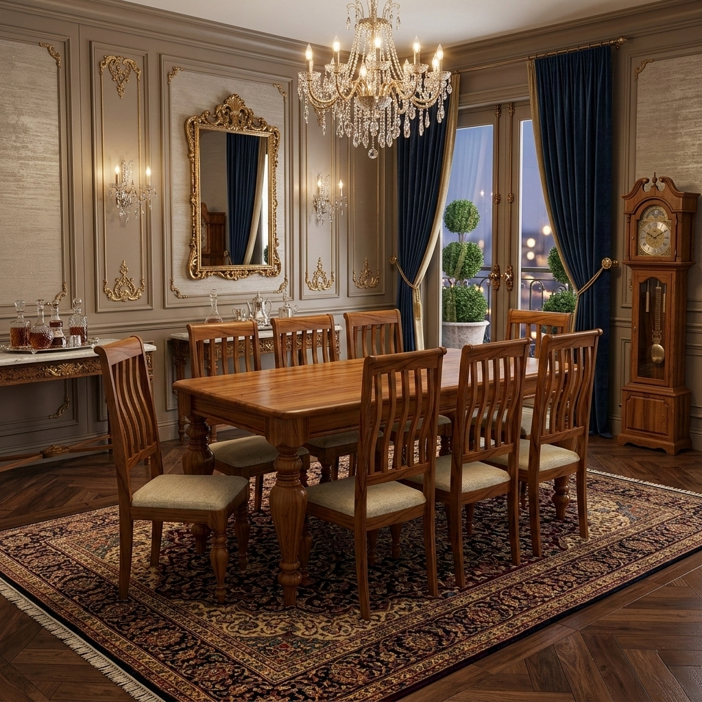 Royal Teak 8 Seater Dining Chair Set