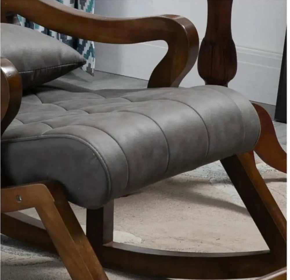 Luxury Lounge Teak Rocker with Footrest