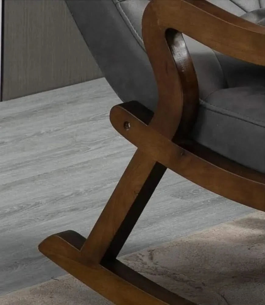 Luxury Lounge Teak Rocker with Footrest