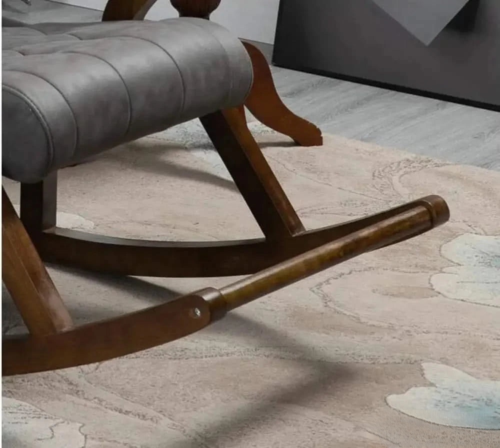 Luxury Lounge Teak Rocker with Footrest