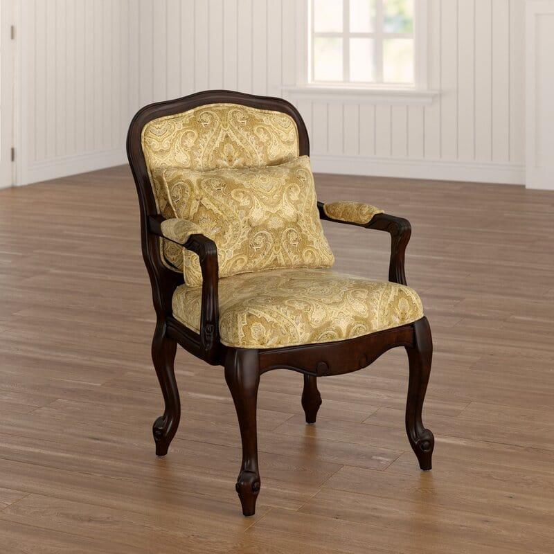 Classic Upholstered Wooden Accent Armchair