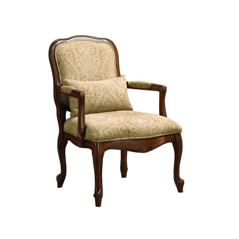 Classic Upholstered Wooden Accent Armchair