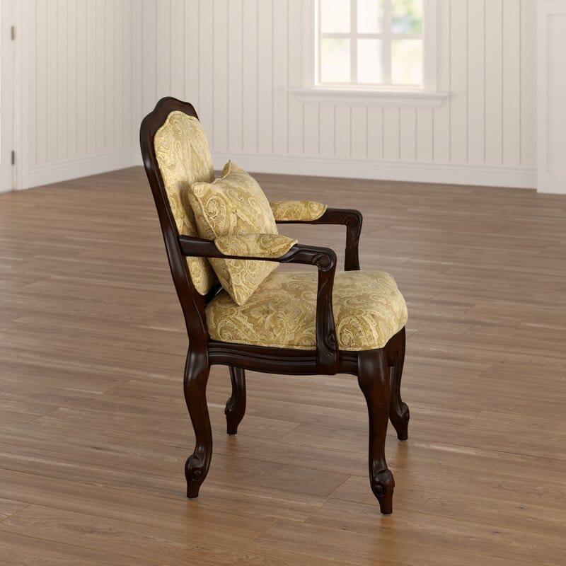 Classic Upholstered Wooden Accent Armchair