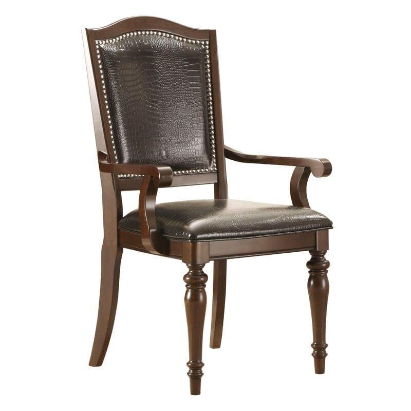 Royal Heritage Teak Wood Upholstered Arm Chair (Set of 2)