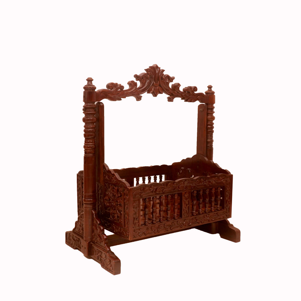 Royal Heritage Handcrafted Wooden Baby Cradle