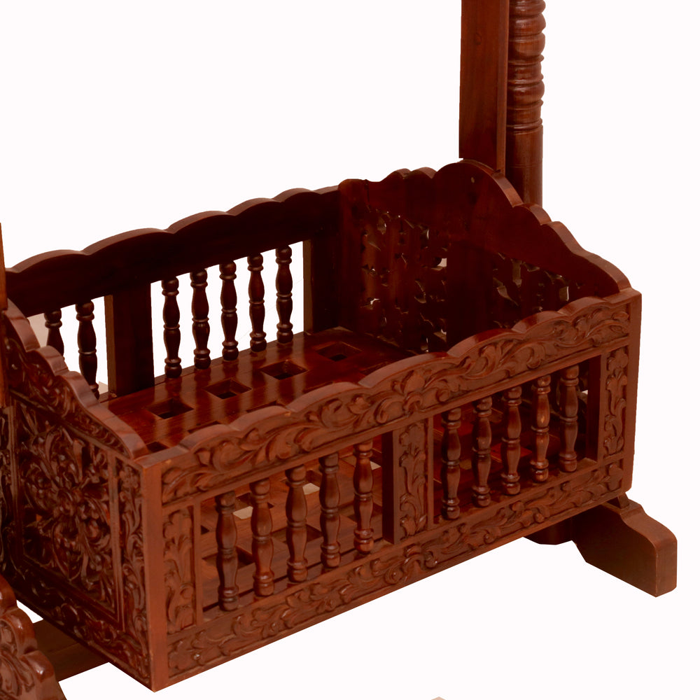 Royal Heritage Handcrafted Wooden Baby Cradle