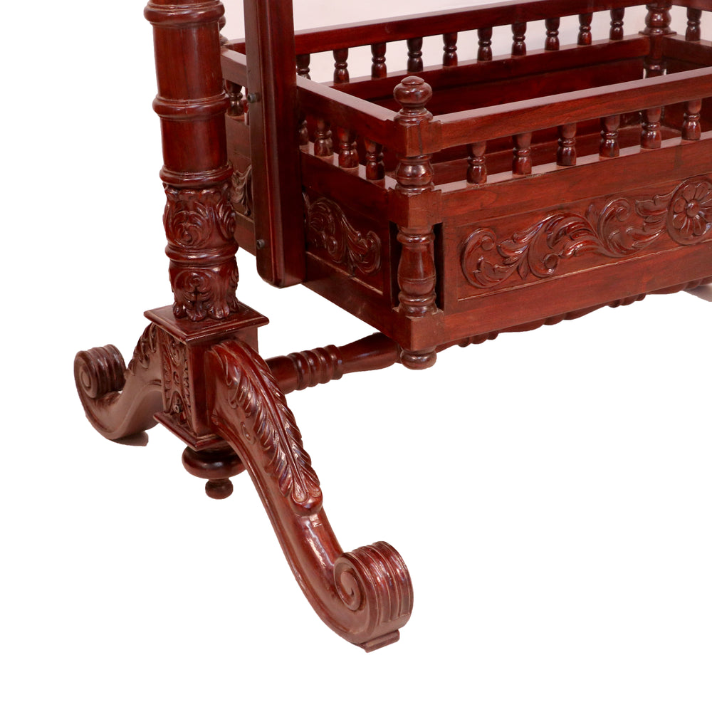 Indian Heritage Handcrafted Teak Wood Baby Cradle